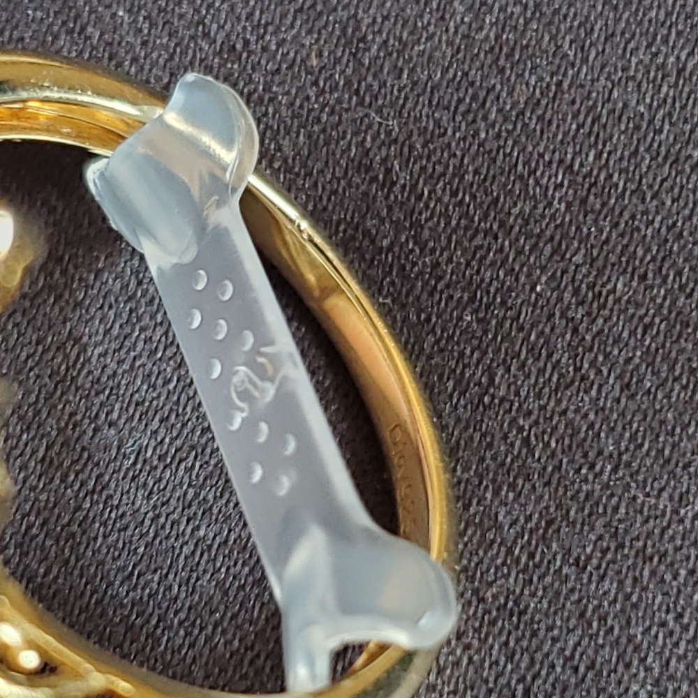 Swarovski Bespoke Flower Golden Shadow Crystal Solitaire Ring in 925 Sterl Silv - Picture 11 of 11